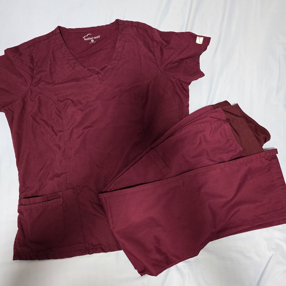 Burgundy Women's Scrub Set